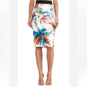 Milly tropical multi color pencil skirt size 6